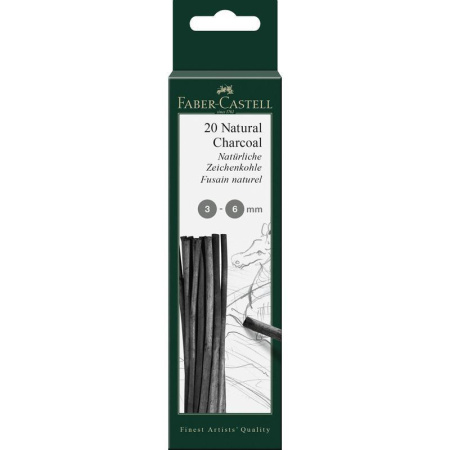 Уголь натуральный для рисования Faber-Castell Pitt (диаметр 3-6 мм) 20 штук Уголь натуральный для рисования Faber-Castell Pitt (диаметр 3-6 мм) 20 штук
