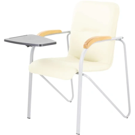 Конференц-кресло Easy Chair Samba GR бежевое/бук (экокожа,  металл)