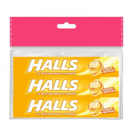 Леденцы Halls со вкусом меда и лимона (3 штуки по 25 г)