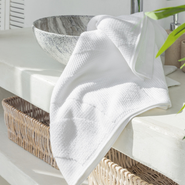 Полотенце махровое Wave Texture 70х140 см 480 г/кв.м белое