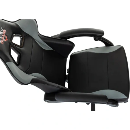 Кресло игровое Easy Game EG-907 чёрное/серое (экокожа, пластик)