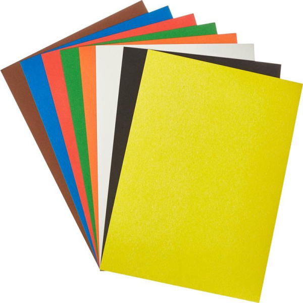 Набор цветной бумаги и картона № 1School Отличник (А4, 16 листов, 8 цветов, офсетная/немелованный)