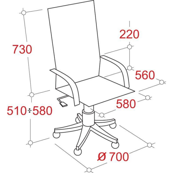 Кресло для руководителя EChair 535 MPU черное (искусственная кожа/металл)