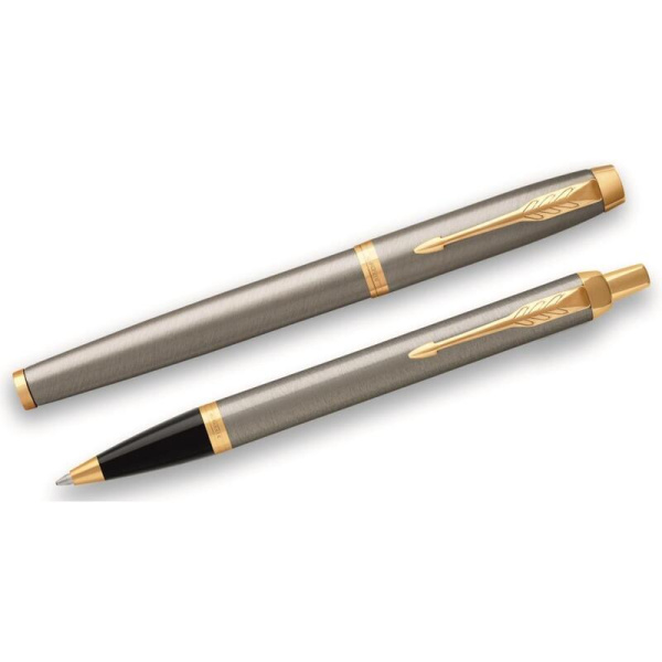 Набор пишущих принадлежностей Parker IM Brushed Metal GT (шариковая  ручка, роллер, артикул производителя 2093217)