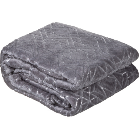 Плед Luscan микрофибра 200х220 см серый фольга