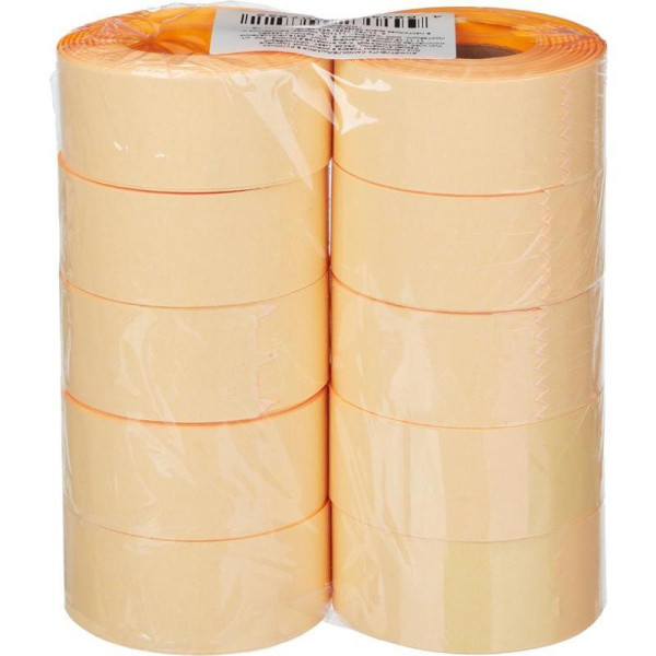 Этикет-лента прямоугольная оранжевая 29х28 мм стандарт (10 рулонов по  700 этикеток)