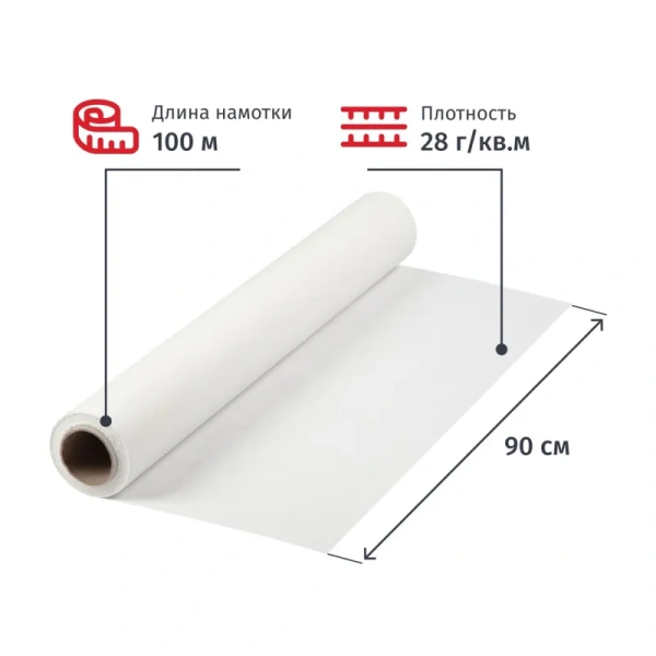 Марля 90 см x 100 м 28 г/кв.м отбелённая