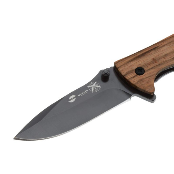 Нож складной Stinger 80 мм нержавеющая сталь/дерево (коричневый)
