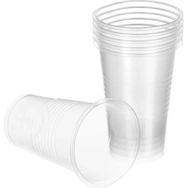 Стакан одноразовый пластиковый 200 мл прозрачный 100 штук в упаковке Комус Бюджет