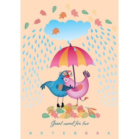 Блокнот Апплика Нежная парочка А6 48 листов в клетку на гребне