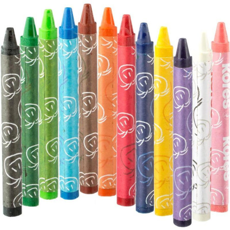 Мелки восковые 12цв трехгранные KRAYONES Kores 33101.02