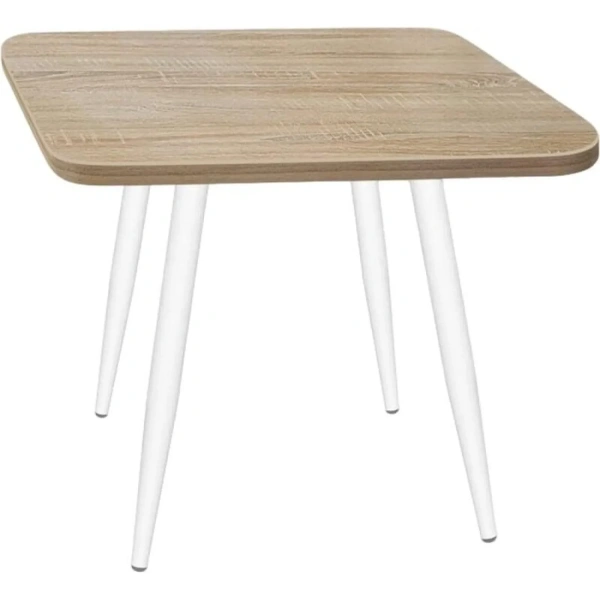 Стол обеденный Sheffilton SHT-TU14 (белый муар/дуб сонома, 600х600х745  мм)