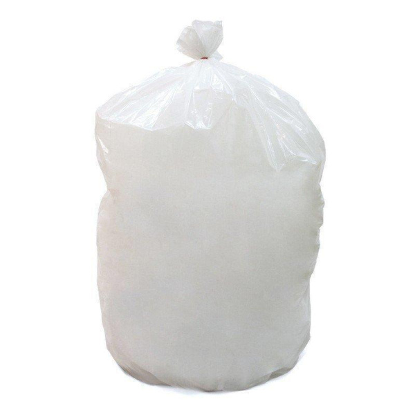 Мешки для мусора на 120 л белые (ПНД, 11 мкм, 10 штук в рулоне, 70х110 см)