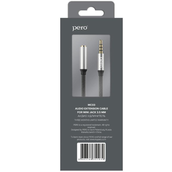 Кабель Pero mini jack 3.5 mm - mini jack 3.5 mm (4603768351030)