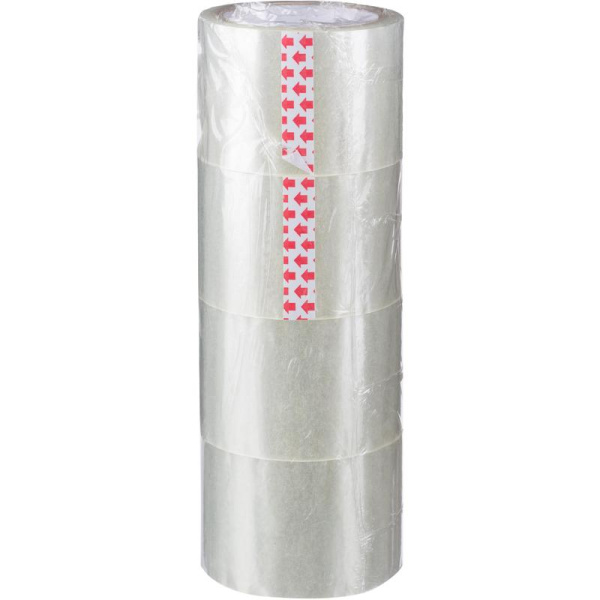 Клейкая лента упаковочная 72 мм х 66 м 38 мкм прозрачная (4 штуки в упаковке)
