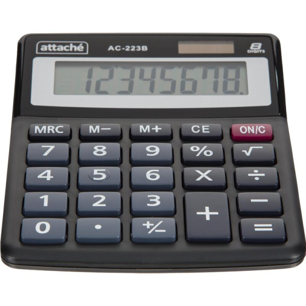 Калькулятор настольный Attache AС-223B 8-разрядный черный/серый  134x107x34 мм