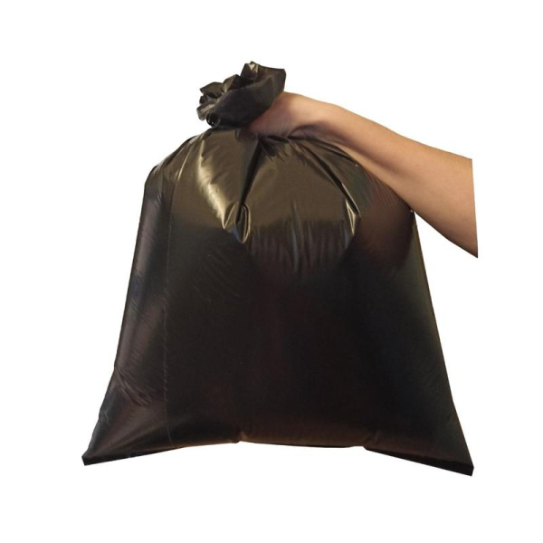 Мешки для мусора на 60 л Luscan черные (ПВД, 45 мкм, в рулоне 20 штук,  50х70 см)