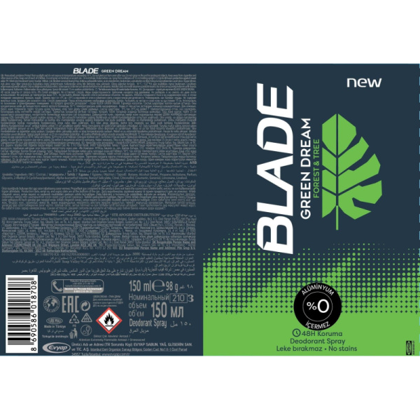 Дезодорант мужской Blade Green Dream спрей 150 мл