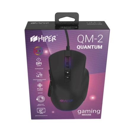 Мышь игровая Hiper Quantum QM-2 черная Мышь игровая Hiper Quantum QM-2 черная