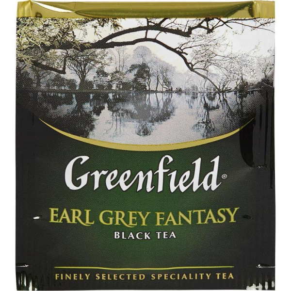 Чай Greenfield Earl Grey Fantasy черный с бергамотом 100 пакетиков