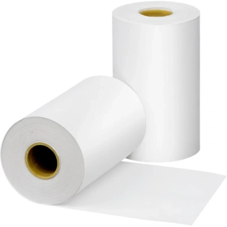 Чековая лента из термобумаги 57 мм намотка 13 м диаметр 31 мм втулка 12  мм (12 штук в упаковке)