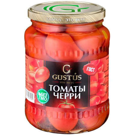 Томаты Gustus маринованные Черри красные 680 г