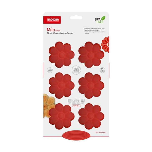 Форма для выпечки Nadoba Mila 762015 красная силиконовая 29x17 см