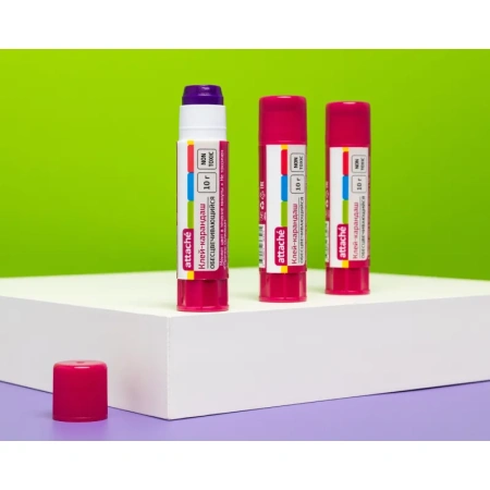 Клей-карандаш Attache 10 г (исчезающий цвет)