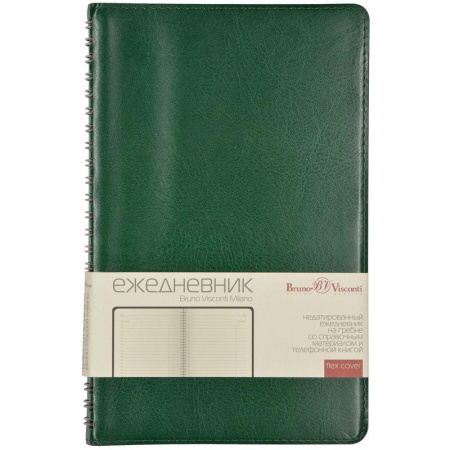 Ежедневник недатированный Bruno Visconti Milano искусственная кожа A5 172 листа зеленый (132х211 мм)