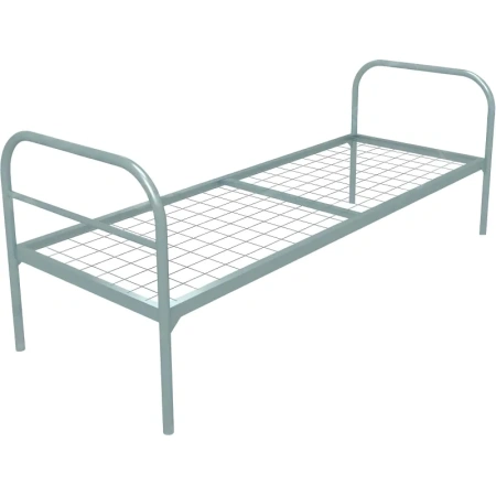 Кровать одноярусная Бюджет + металлическая (серый, 909х720х1966 мм)