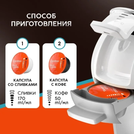 Кофе в капсулах Coffesso Dolce Caramel dolche gusto (16 штук в упаковке)