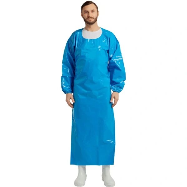 Фартук защитный Робин 2 полиуретановый синий 0.15 мм с рукавами