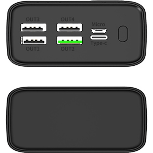 Внешний аккумулятор (power bank) Pero  PB07 30000 мАч черный  (4673759570122)