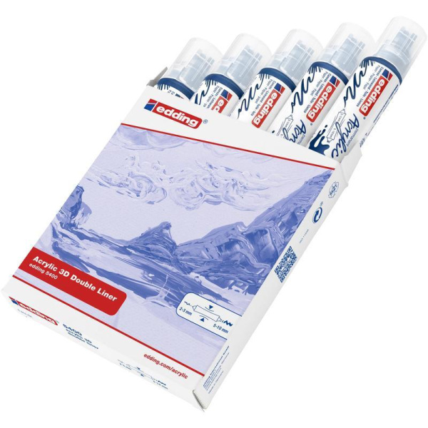 Маркер-аппликатор акриловый двусторонний 3D Edding 5400 темно-синий (толщина линии 2-3 и 5-10 мм)