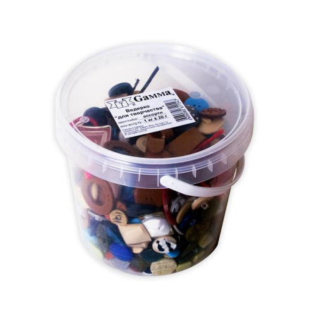 Набор пуговиц для творчества Gamma в ведерке