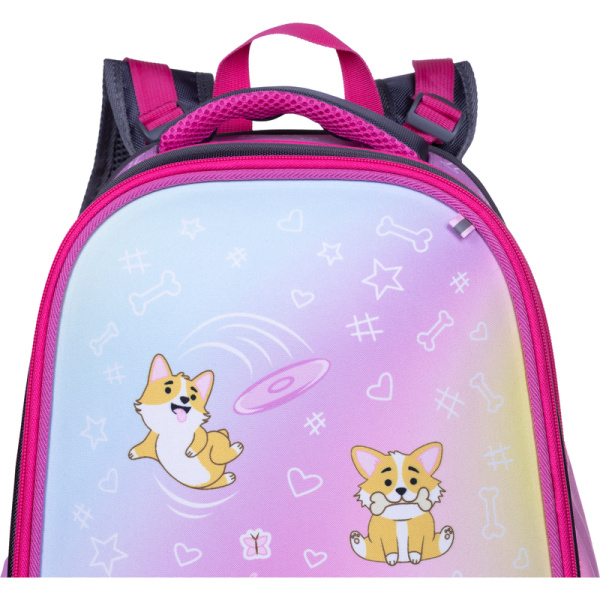 Ранец Комус Класс Basic Corgi time анатомический розовый с двумя  отделениями