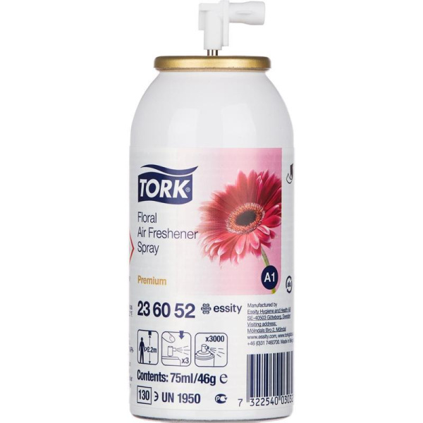 Сменный баллон для автоматического освежителя Tork Premium А1 цветочный 75 мл (артикул производителя 236052)