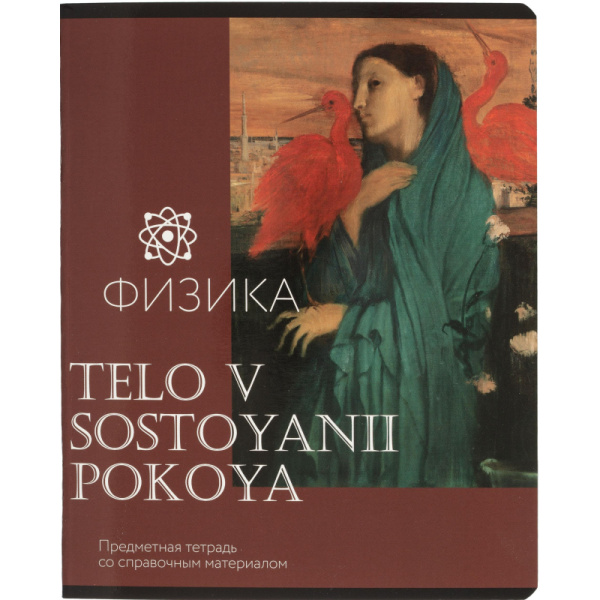 Тетрадь предметная по физике Комус Класс Искусство А5 48 листов в  клетку, глянцевая ламинация