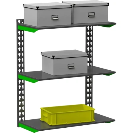 Система хранения Fly (зелёный/серый 3 полки 1000х400х800 мм)