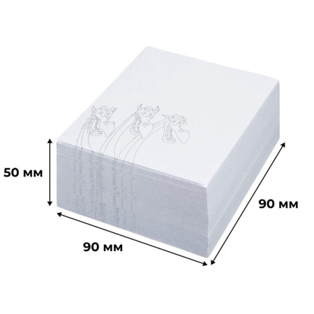 Блок для записей Комус Три богатыря 90x90x50 мм белый (плотность 100  г/кв.м)