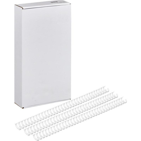 Пружины для переплета металлические ProMega Office 3:1 12,7 мм белые 34 кол