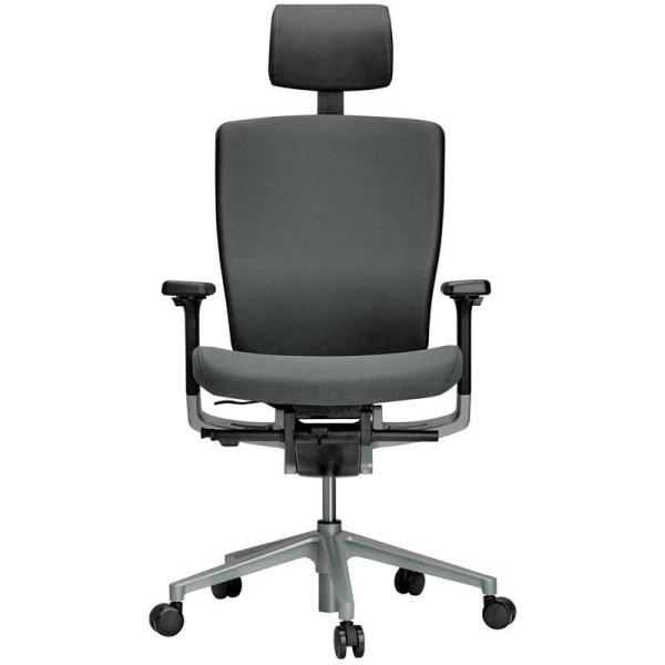 Кресло офисное Schairs Aeon-Р01S серое (ткань, алюминий матовый)