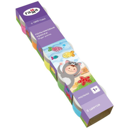 Краски пальчиковые Гамма Малыш 5 цветов по 50 мл