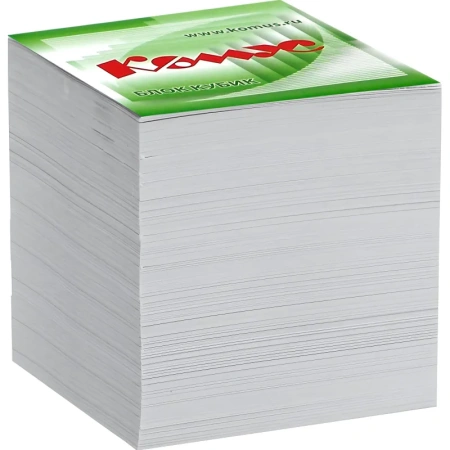 Блок для записей Комус 90x90x90 мм белый (плотность 100 г/кв.м)