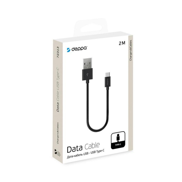 Кабель Deppa USB A  - USB Type-C 2 метра (72313)