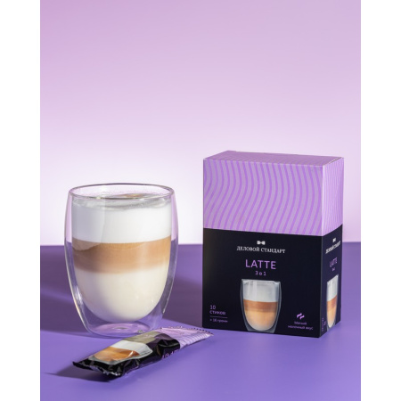Кофе порционный растворимый Деловой Стандарт 3в1 Latte 10 пакетиков по  16 г