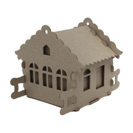 Набор для творчества сборный картонный домик для раскрашивания Избушка