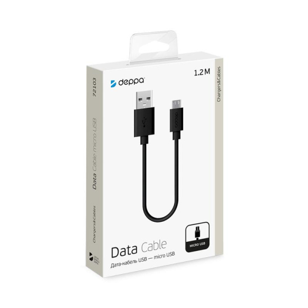 Кабель Deppa USB A  - micro USB 1.2 метра (72103)