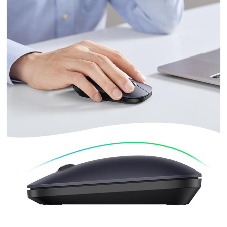 Мышь беспроводная Ugreen MU001 серо-черная (90372)