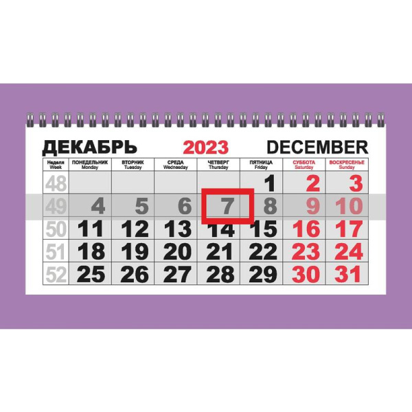 Календарь настенный 3-х блочный 2024 год Трио Стандарт Подснежники  (29.5x71 см)